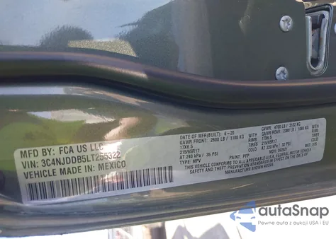 2020 Jeep Compass Trailhawk 4X4 из США, поврежденный, VIN 3C4NJDDB5LT255322